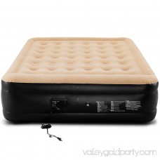 Gymax Double Inflatable Raised Mattress Air Bed Built In Electric Pump Queen Size